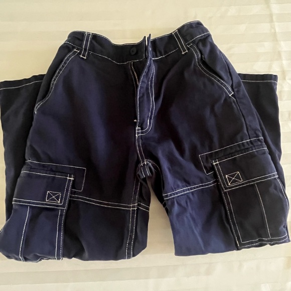 Boys Hanna Andersson Cargo Navy Blue With Tan Stitching- Size 130/8 - Picture 5 of 6